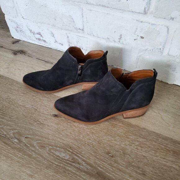 Franco Sarto black and brown leather ankle boots - Picture 3 of 8